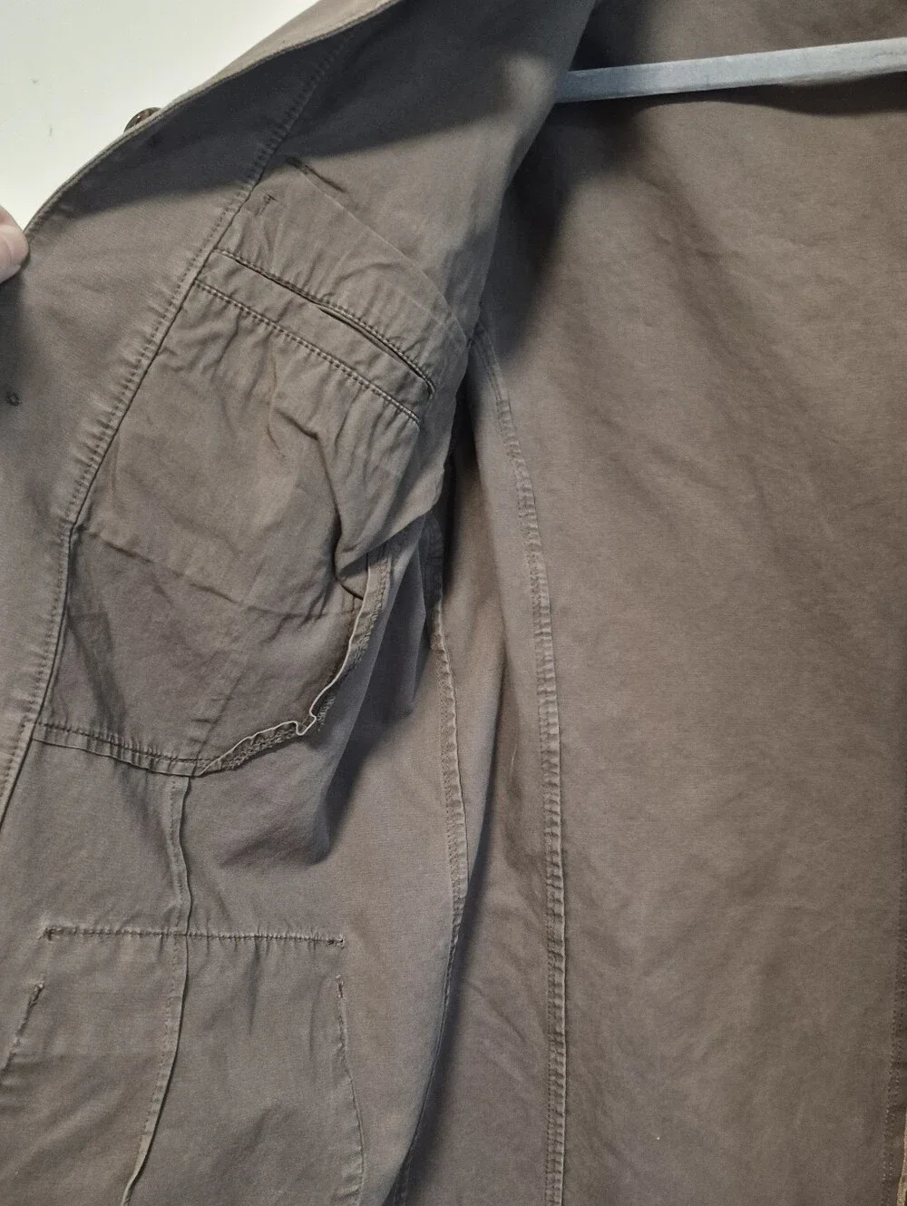 Banana Republic Safari Jacket Men Sz Large Brown Canvas Field Barn Chore Utility